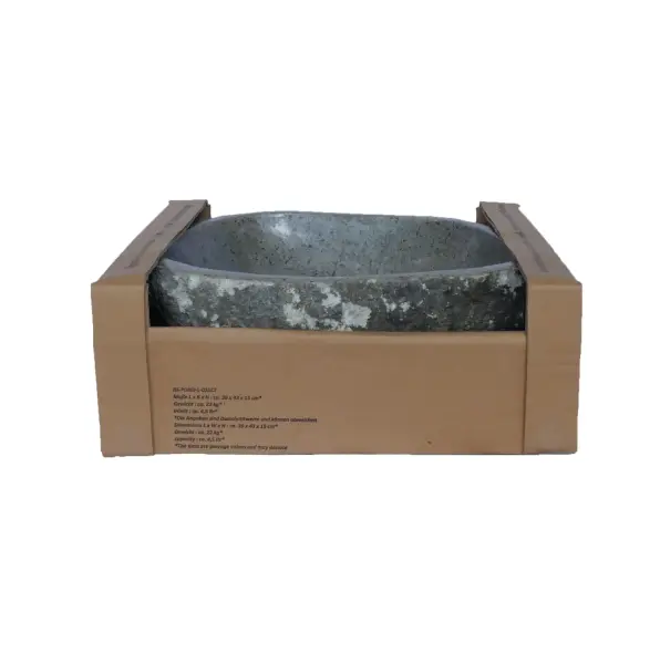 Product image of the product “Water basin made of river stone. Model 5, approx. 39 x 43 x 15cm height. ”